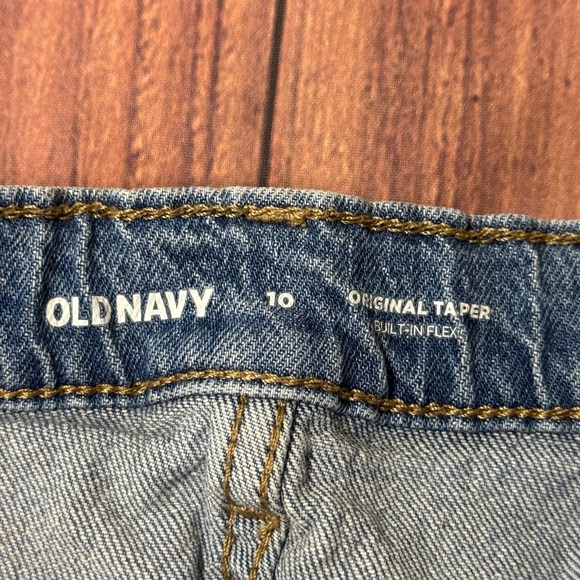 Old Navy Boys Size 10 Light Blue Distressed Tapered Built In Flex Jeans - Picture 13 of 14